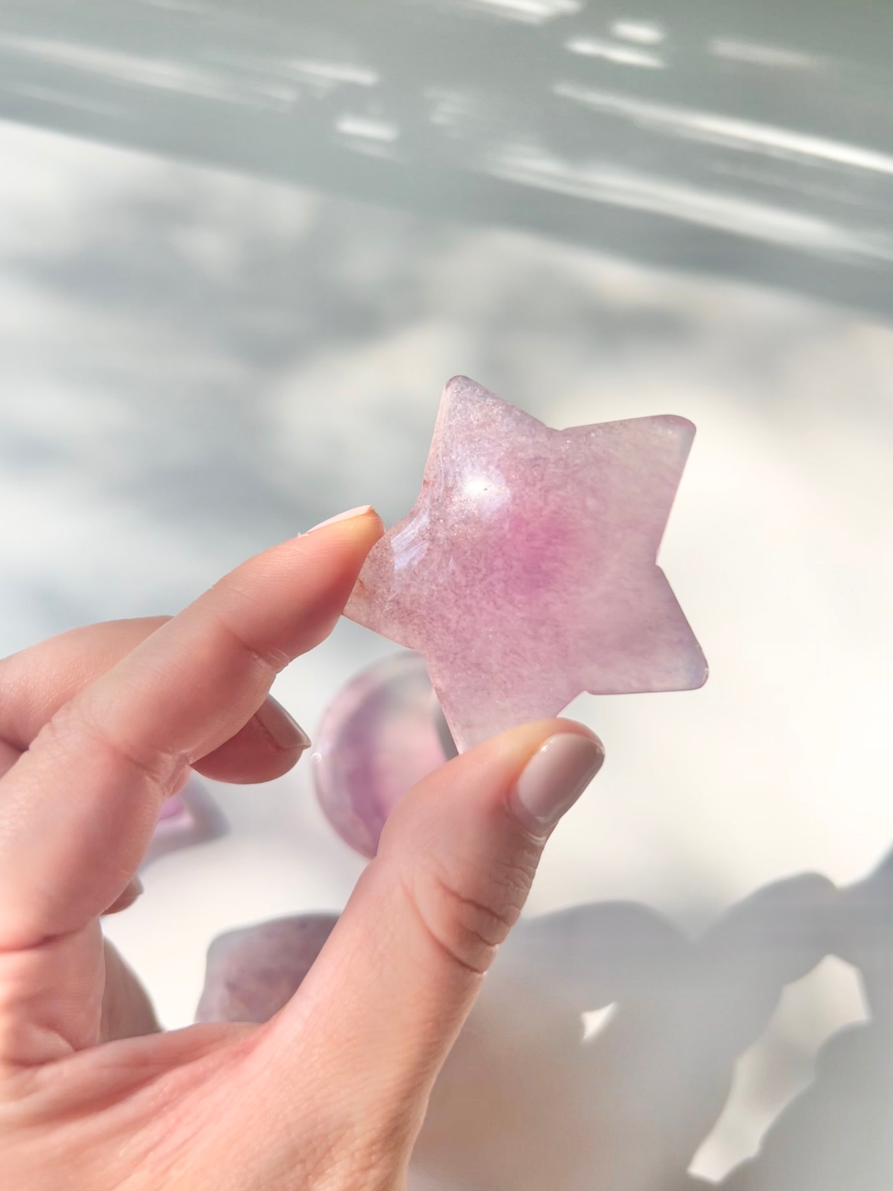 Magenta Fluorite Stars and Moons