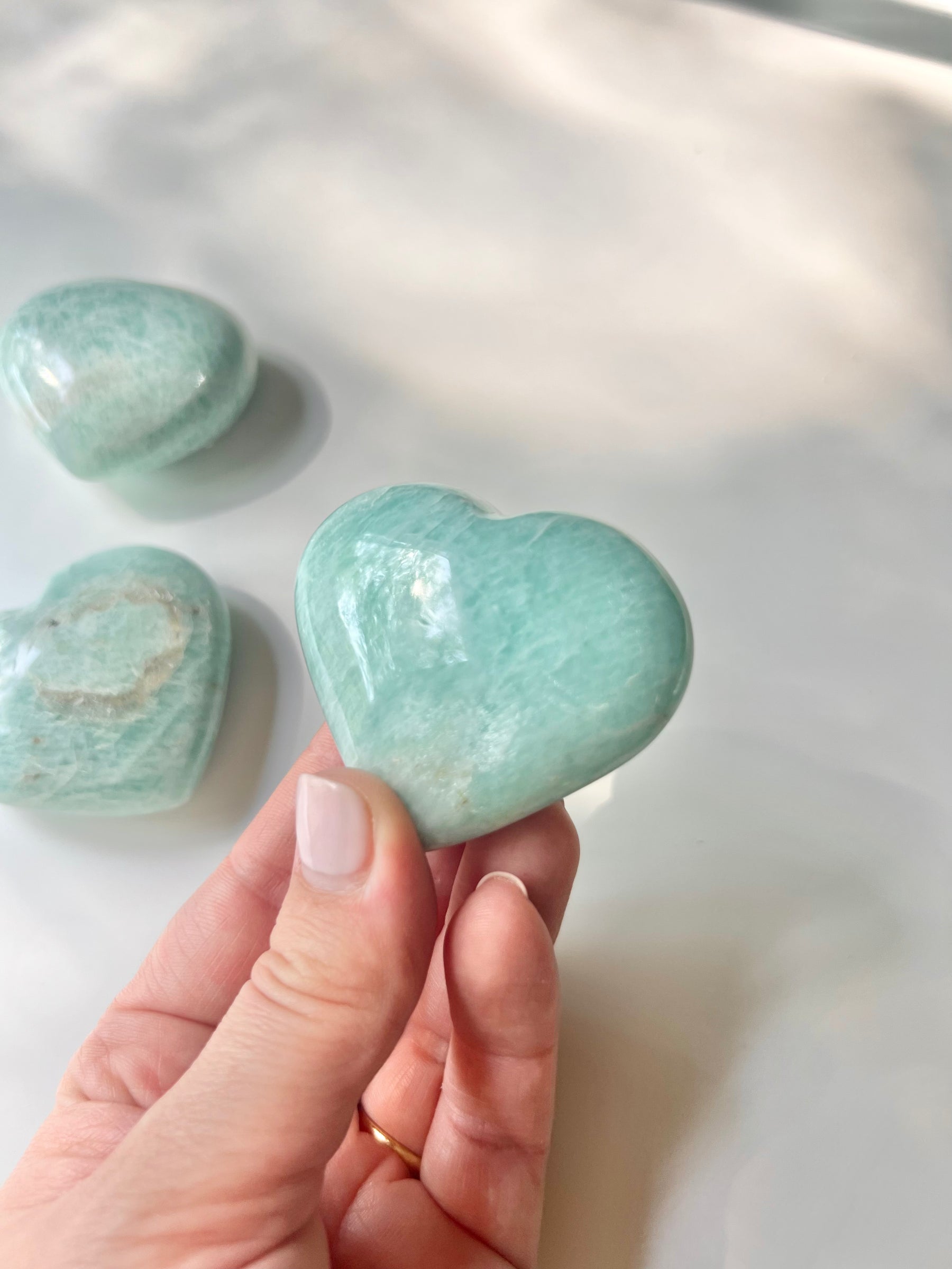 Chatoyant Amazonite Mini Heart