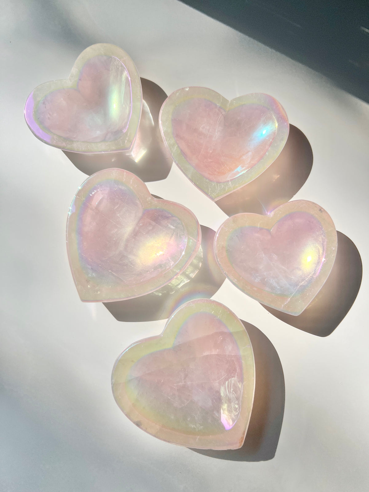 Angel Aura Rose Quartz Heart Bowl