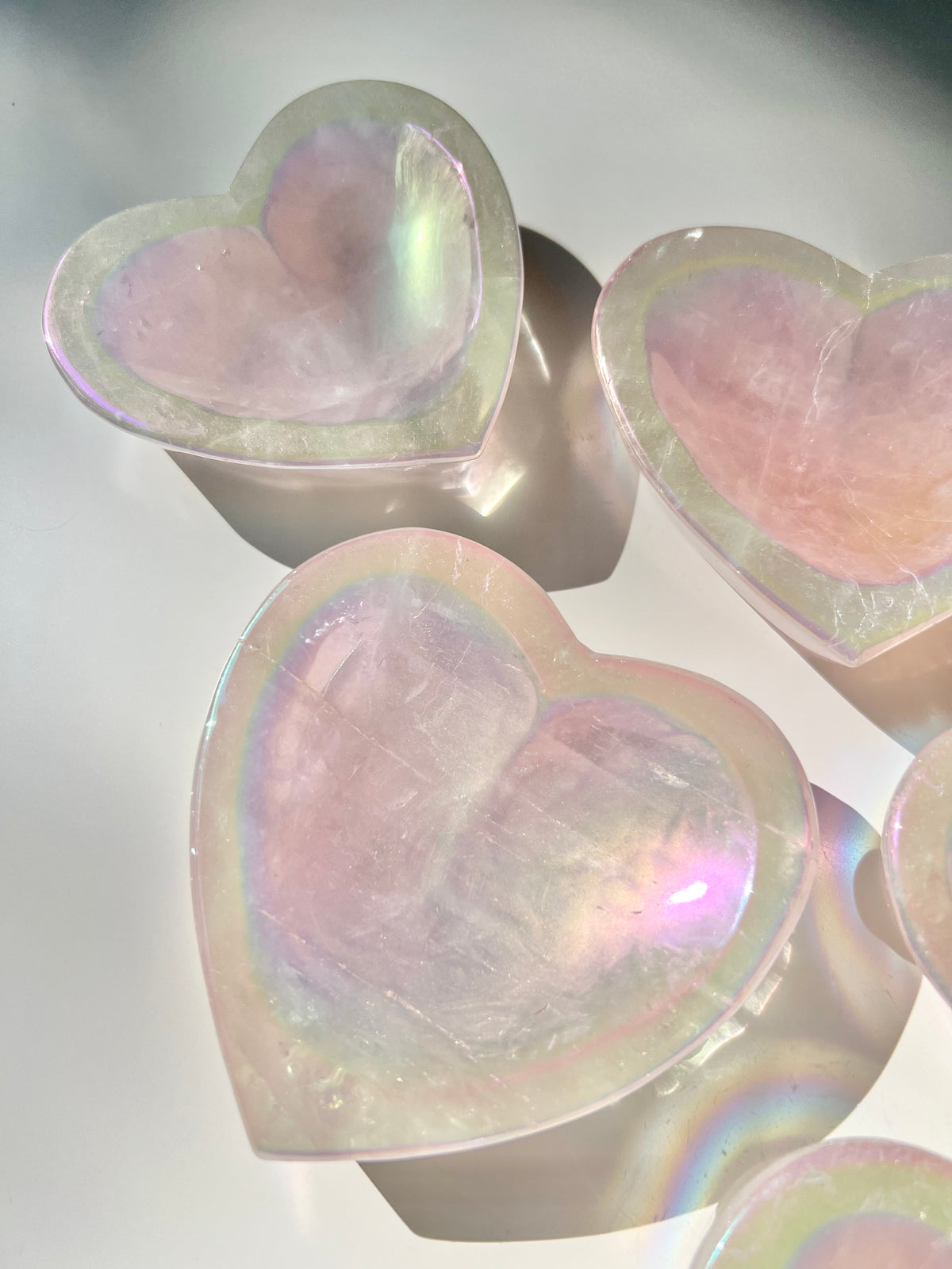 Angel Aura Rose Quartz Heart Bowl