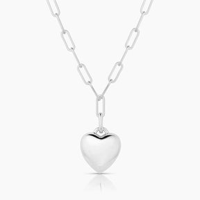 Aurelie Puffy Heart Link Necklace