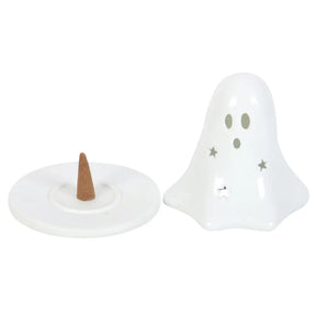 Ceramic Halloween Ghost Tealight and Incense Cone Holder