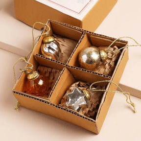 Set of 4 Boxed Mini Vintage Ornaments