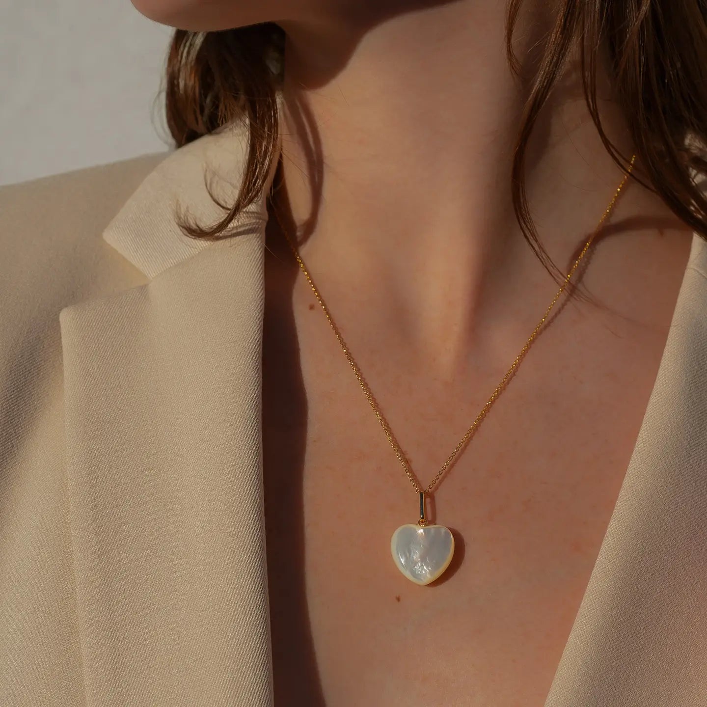 Gemma Mother of Pearl Heart Necklace