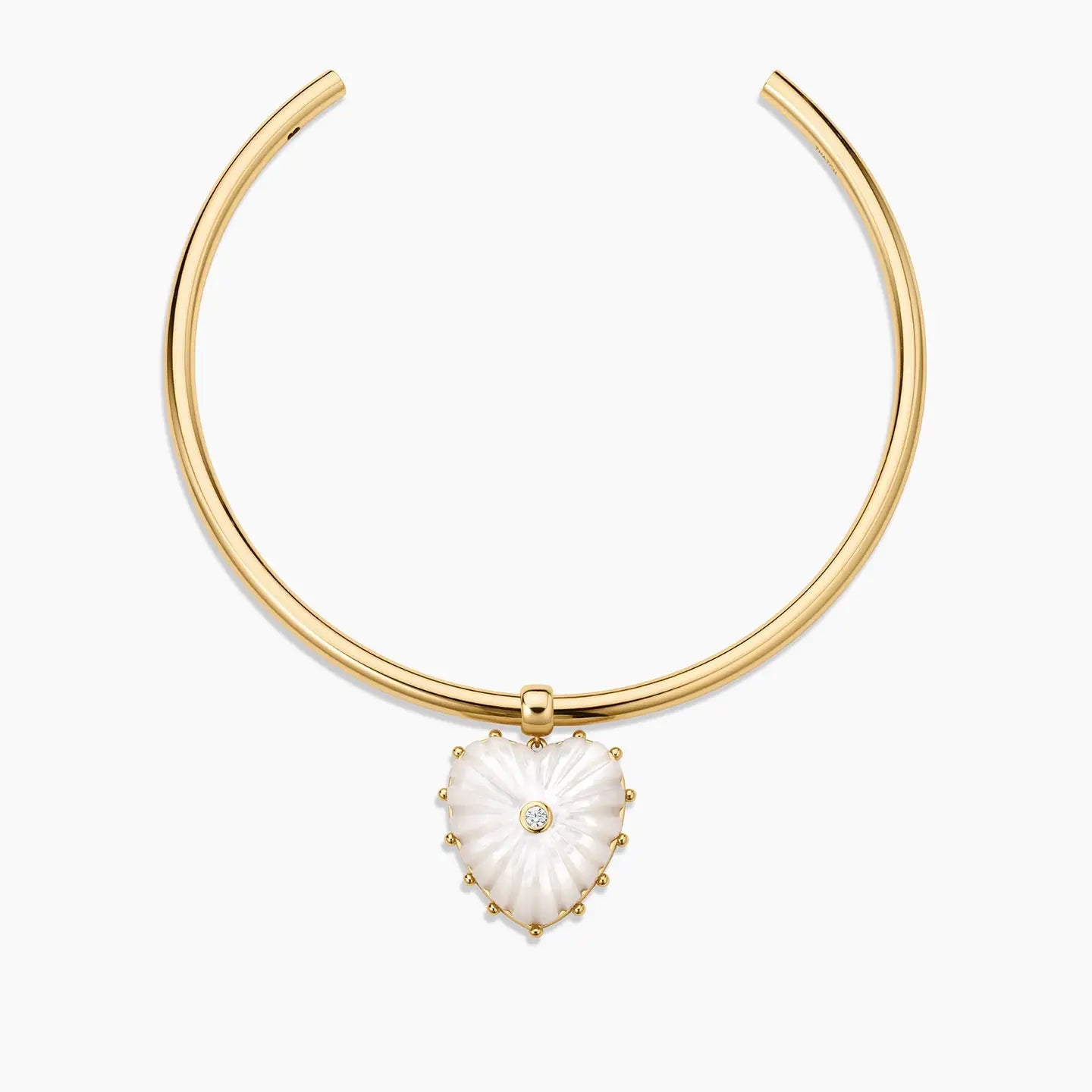 Malene Mother of Pearl Heart Choker Necklace