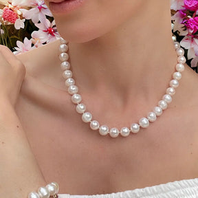 Freshwater Pearl & Diamond Necklace