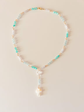 Endless Blue Dreams Rosary Gemstone Necklace