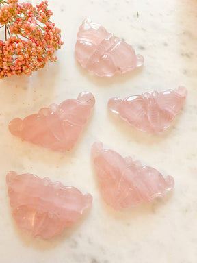 Rose Quartz Butterfly Carving