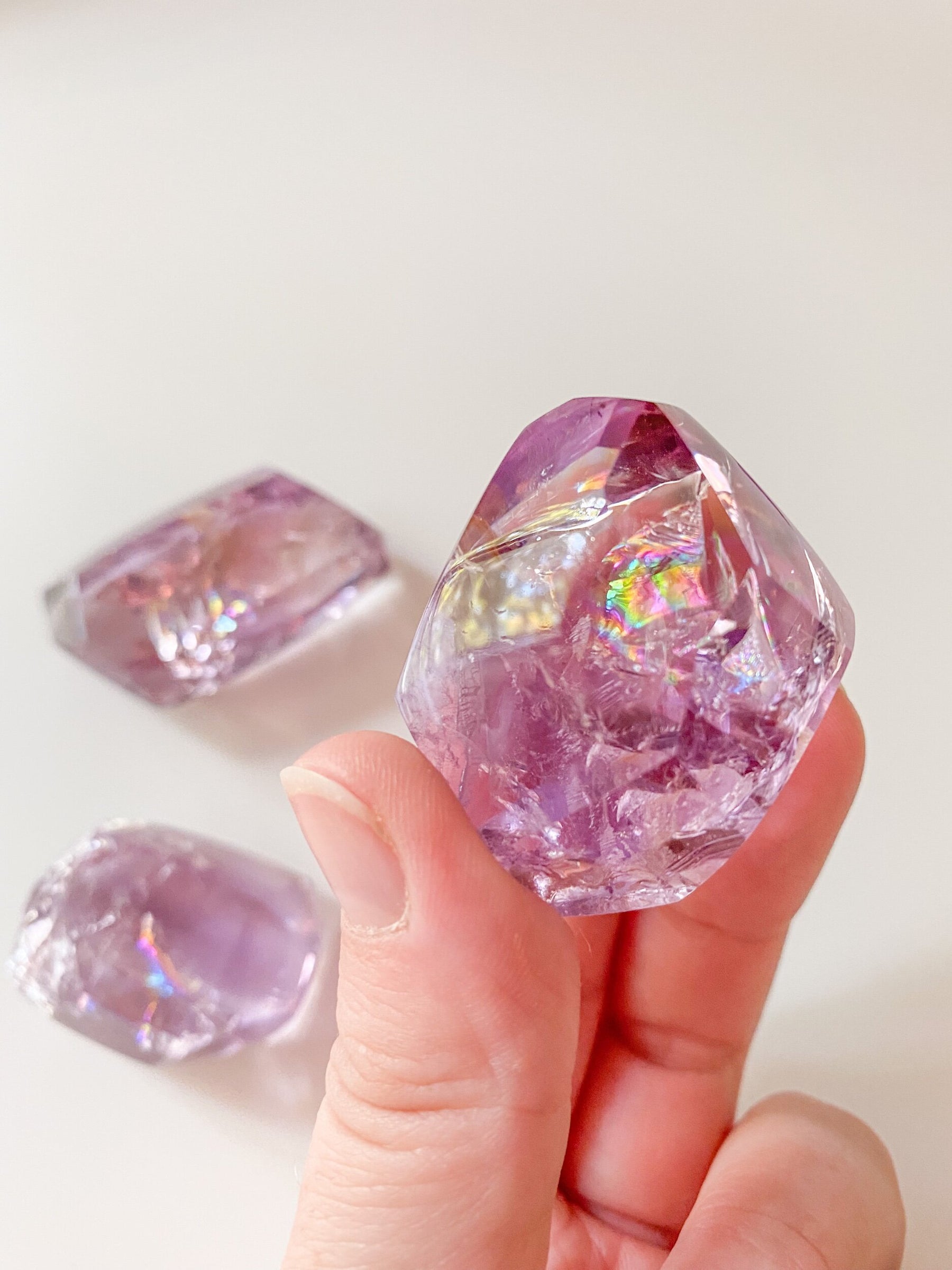 Gem Quality Amethyst with Rainbows